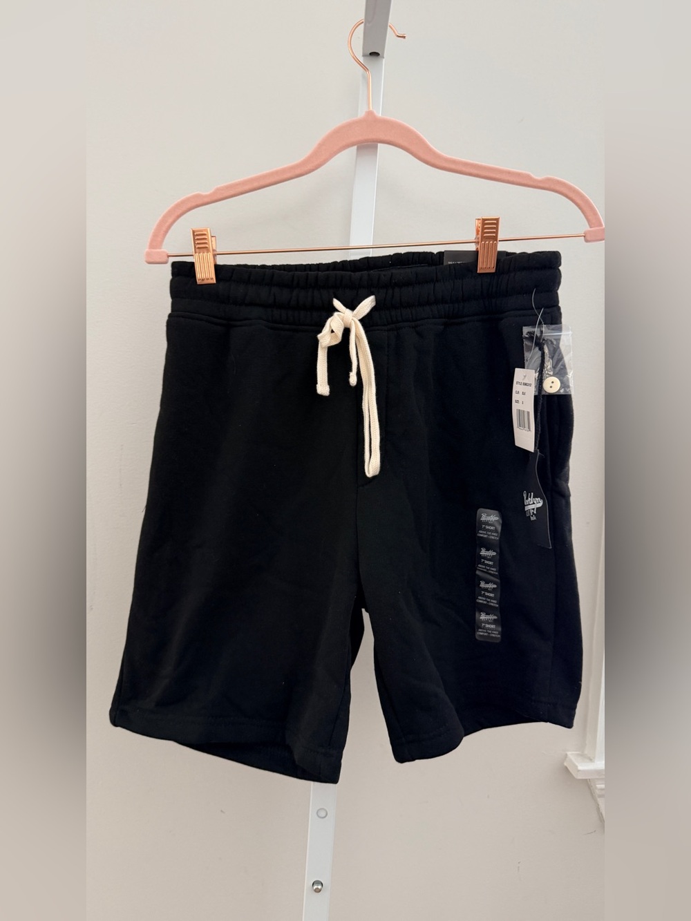 Brooklyn mfg cloth Men's Black Drawstring Casual Shorts size S‎ new with tags